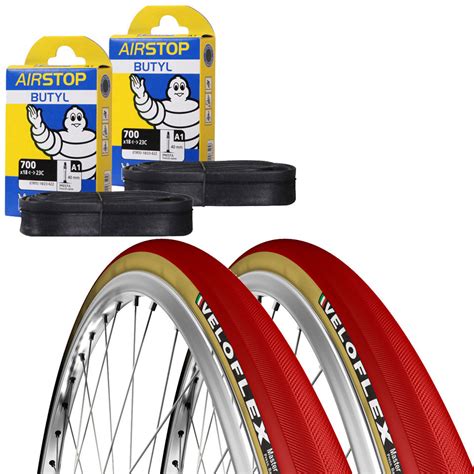 Veloflex Master Clincher Road Tyre Twin Pack With Free Tubes Red