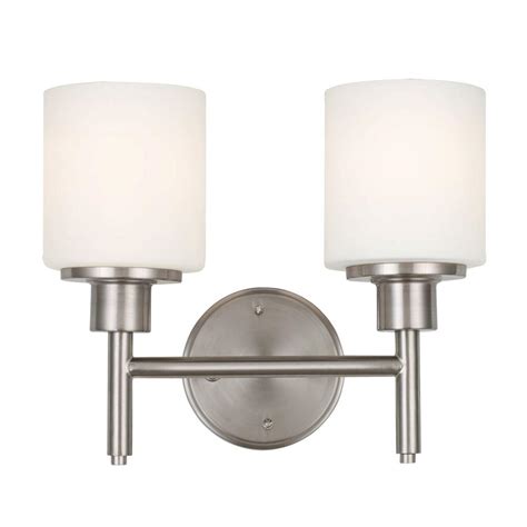Amp up your space with show stopping indoor wall lights. Design House Aubrey 2-Light Satin Nickel Indoor Wall Mount ...
