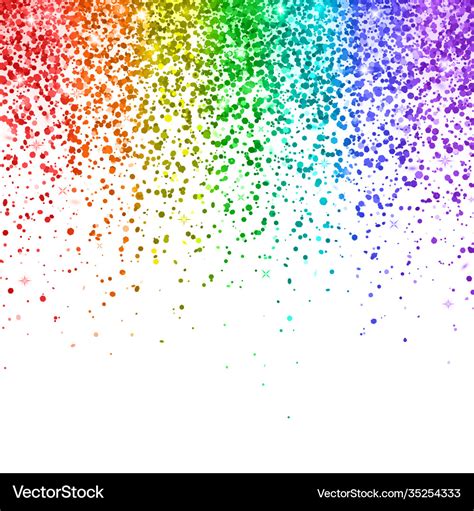 Rainbow Falling Glitter On White Background Vector Image