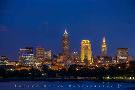 Cleveland Skyline View From Upper Edgewater Captured By Andrew