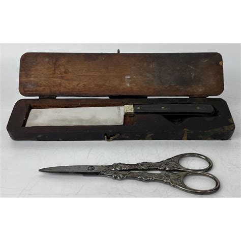 Lot Antique Judaica Circumcision Knife And Scissors
