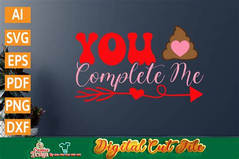 You Complete Me Graphic By Creative Design · Creative Fabrica