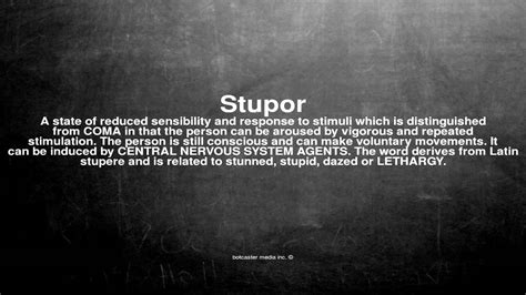 Medical Vocabulary What Does Stupor Mean Youtube