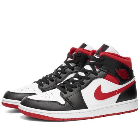 Air Jordan 1 Mid White Gym Red And Black End Europe