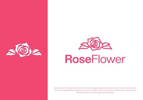 Plantilla De Logotipo De Flor Rosa Vector Premium