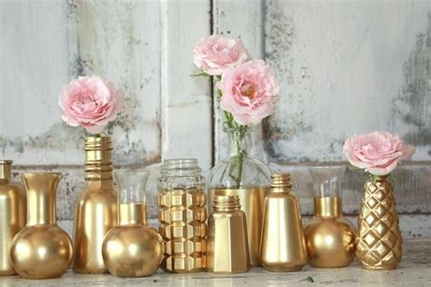 Gold Dipped Bottles Gold Dipped Vases Set Of 12 By Thepaisleymoon