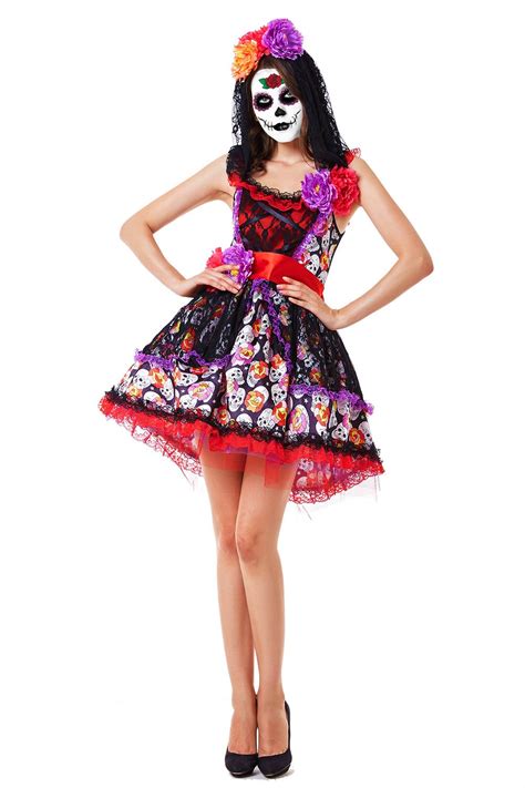 For those who are not familiar with it, the day of the dead (spanish: Ladies Day of the Dead Sugar Skull Halloween Fancy Dress ...