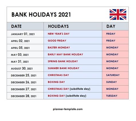 This page contains a national calendar of all 2021 public holidays. UK Holiday 2021 Calendar Template - School, Bank, Public ...