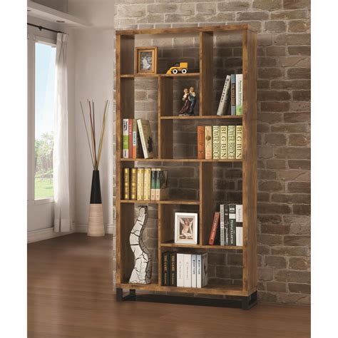 Coaster Bookcases 801236 Open Bookcase With Different Sized Cubbies