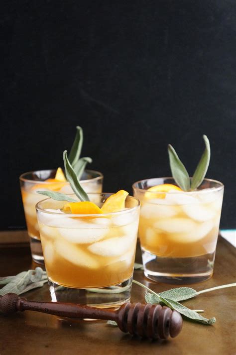 Honey Winter Bourbon Cocktail With Honey Sage Syrup One Broads Journey Recipe Winter