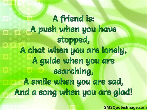 A Friend Is A Push When You Have Friendship Sms Quotes Image