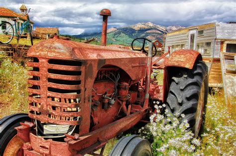 Free Images Landscape Tractor Farm Vintage Antique Countryside