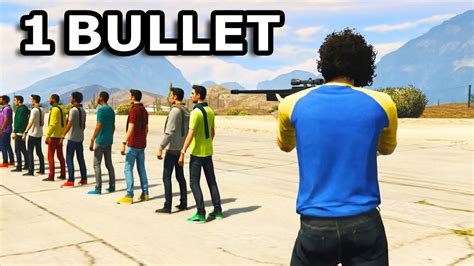 Gta V How Many People Can You Kill With 1 Bullet Youtube