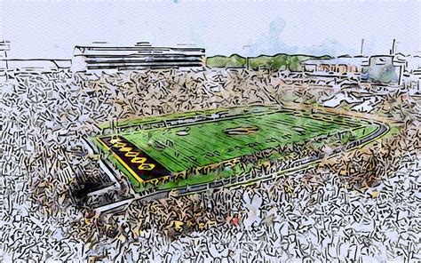Sketch 232 Faurot Field At Memorial Stadium The Zou Missouri Tigers Columbia Usa University Of