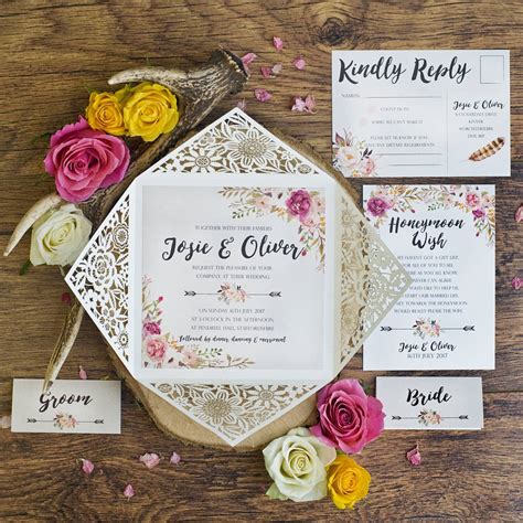 Our collection offers styles and diy design templates to give every couple an invitation to love forever. peony floral design laser cut wedding invitation by peach ...