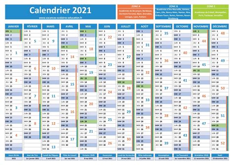 Numéro De Semaine 2020 2021 Liste Dates Calendrier