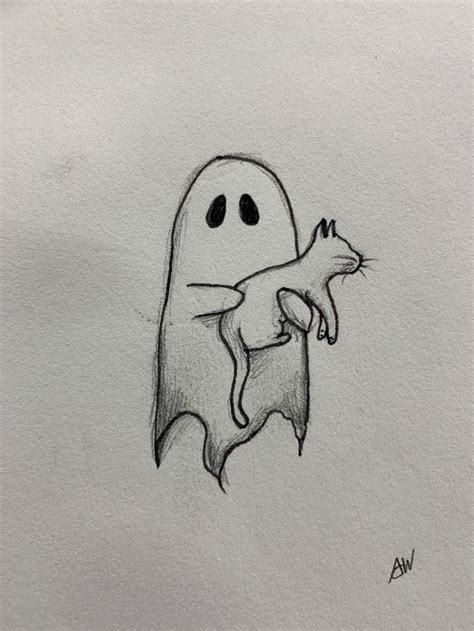 Ghost Holding A Cat Ghost Tattoo Ghost Doodle Tattoo Cat Tattoo