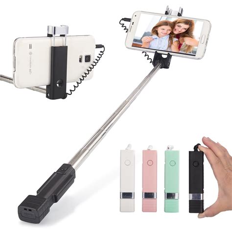 mini selfie stick balala erweiterbar handy wired amazon de elektronik