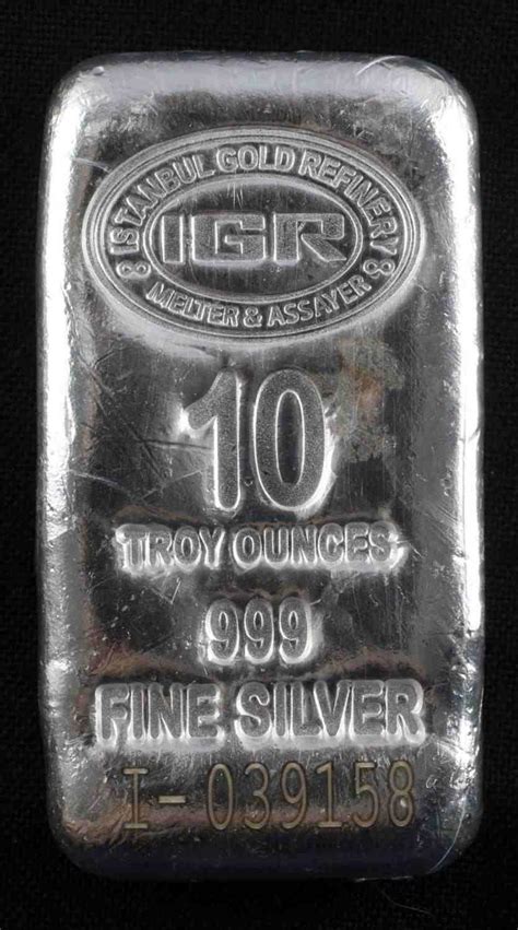 Sold At Auction 10 Troy Oz 999 Fine Silver Bullion Bar