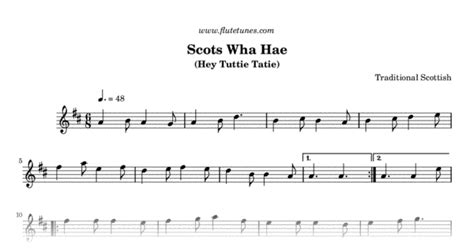 Scots Wha Hae Trad Scottish Free Flute Sheet Music