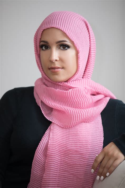 Pleated Light Hijab Pink Unique Hijabs