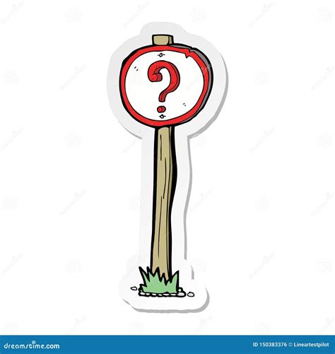 sticker of a cartoon question mark sign stock vector illustration of hand doodle 150383376