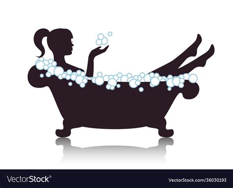 Beautiful Woman Taking A Bubble Bath Royalty Free Vector