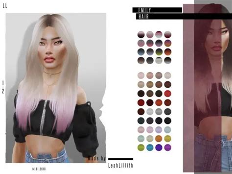 The Sims Resource Emily Hair By Leah Lillith Sims 4 Hairs