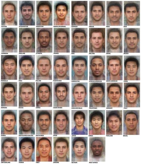 Average Male Faces From Around The World Male Face Average Face Face