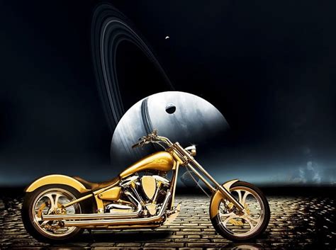 Good As Gold Bike Chopper Harley Motorcycle Hd Wallpaper Peakpx