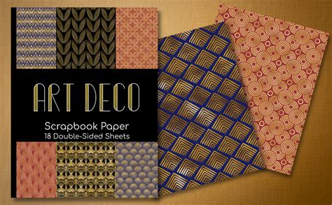 Art Deco Scrapbook Paper 18 Double Sided Sheets Ornate Paper For