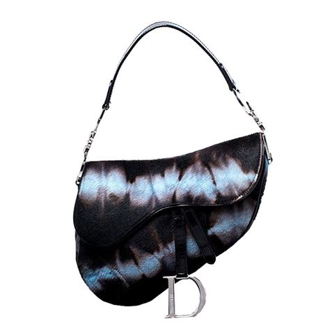 Dior Brownblue Pony Hair Saddle Bag For Sale At 1stdibs Christian