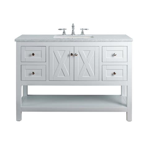 Single sink vanities are ideal for most households, offering a private experience with plenty of countertop space for brushes, soap, and whatever else the bathroom vanities by vinnova are the complete package. stufurhome Anabelle 48 in. White Single Sink Bathroom ...