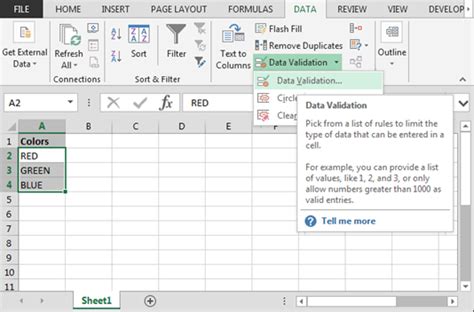 Create Drop Down List In Excel With Color Microsoft Excel Tips From