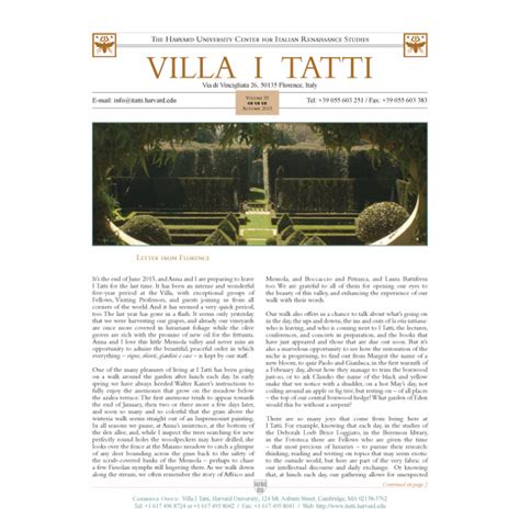 Villa I Tatti The Harvard University Center For Italian Renaissance