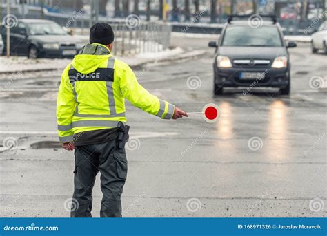 Traffic Cop Stops The Car Stock Photo Image Of Control 168971326