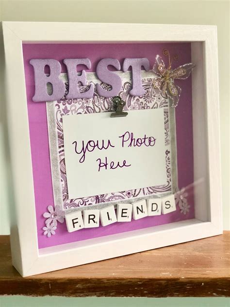 Handmade Best Friends Shadow Box Picture With Photo Clip Best | Etsy