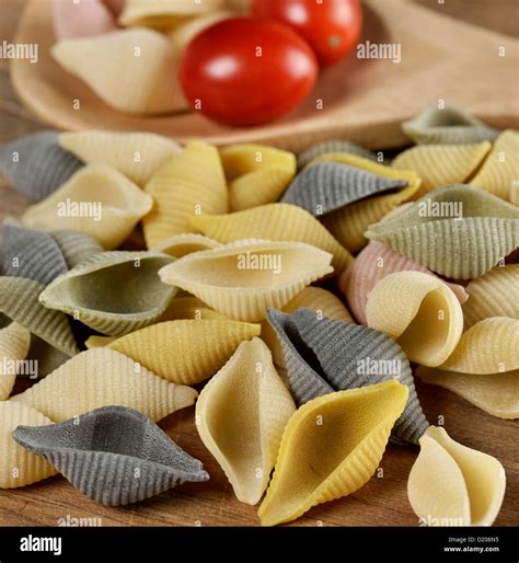 Raw Colorful Gourmet Pastaclose Up Stock Photo Alamy