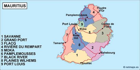 Mauritius Political Map Vector Eps Maps Eps Illustrator Map Vector Maps