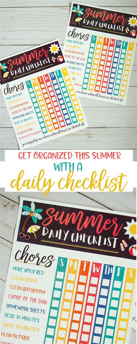 Kids Summer Checklist Free Printable By Lindi Haws Of Love The Day