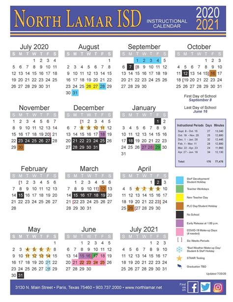 Lamar County School Calendar 2020 2021 Printable Calendars 2021