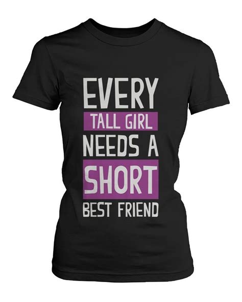 Cute Best Friend Shirts Short And Tall Matching Black