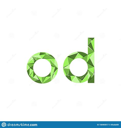 Initial Letter Od Abstract Triangle Logo Vector Stock Vector