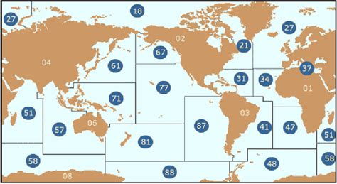 Food And Agricultural Organization Fao Fishing Areas Download