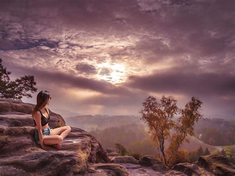 Fotos Gratis Naturaleza Horizonte Nube Cielo Mujer Amanecer Puesta De Sol Luz De Sol