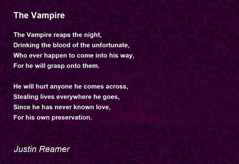 The Vampire Poem By Justin Reamer Poem Hunter