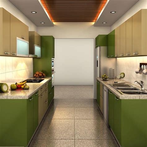 Identiqa Interiors Wooden Parallel Kitchen Rs 1200 Square Feet