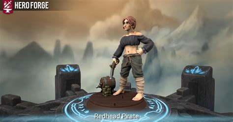 Redhead Pirate Made With Hero Forge