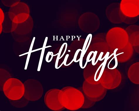 Free Download Happy Holidays Calligraphy With Red Duotone Bokeh Lights
