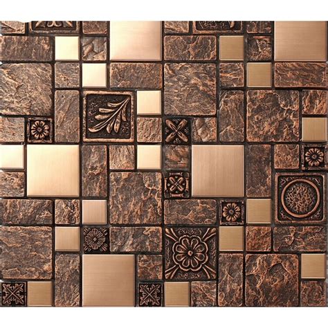 Wholesale Porcelain Tiles Square Mosaic Tile Design Metal Tile Flooring Kitchen Backsplashes Bfcm08